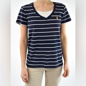 Striped V-neck tee polo by Ralph Lauren extra-large